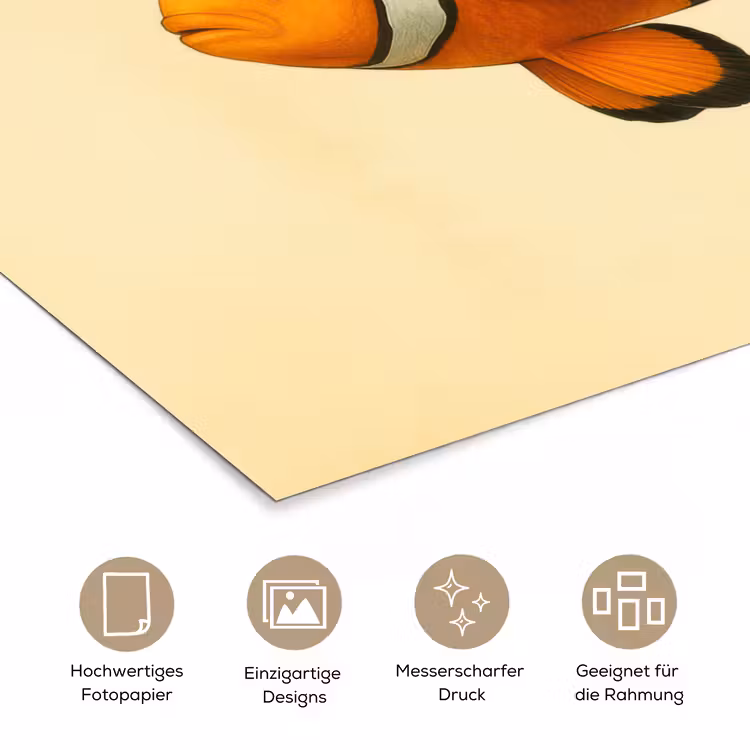 Vis - Oranje - Strepen poster papier klein -tcloseup_DE