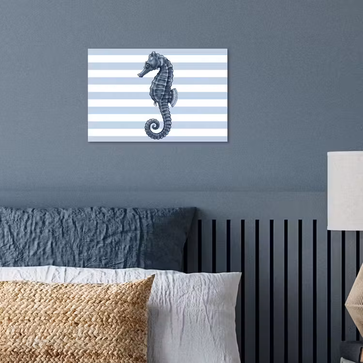 Vis - Oceaan - Illustratie - Blauw - Strepen poster papier klein -sfeer2