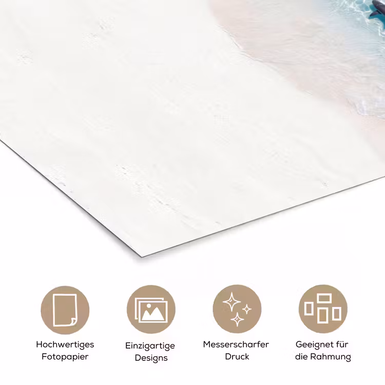 Vis - Oceaan - Strand - Turquoise - Natuur poster papier klein -tcloseup_DE