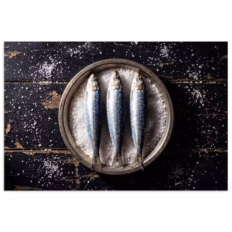 Poster - Fisch – Salz – Essen - Vis - Zout - Eten poster papier klein