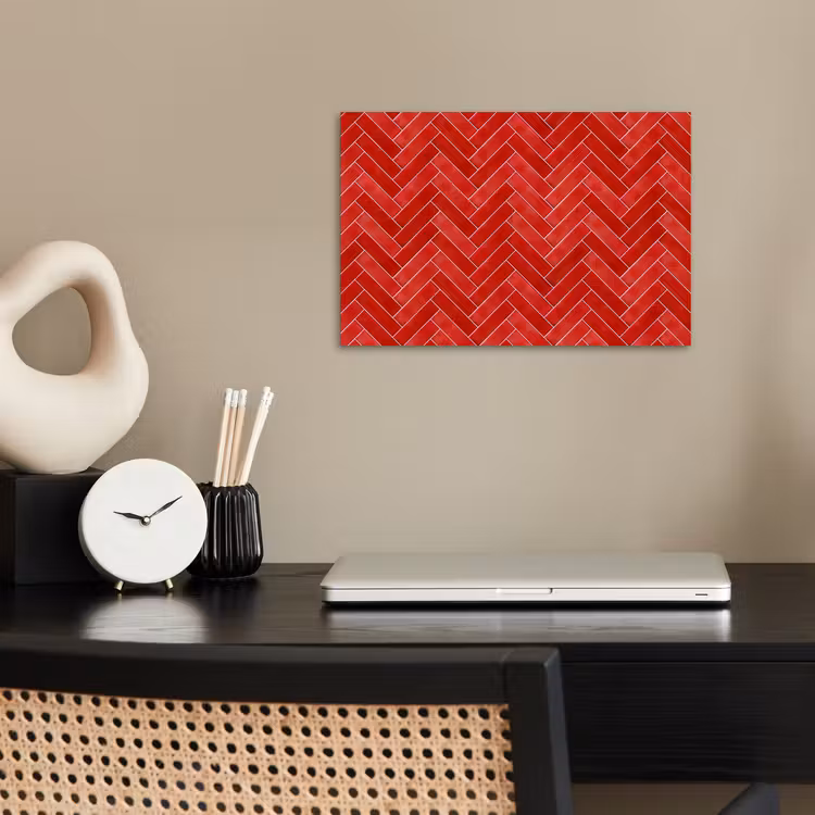 Visgraat - Tegel - Rood poster papier klein 62 -sfeer1