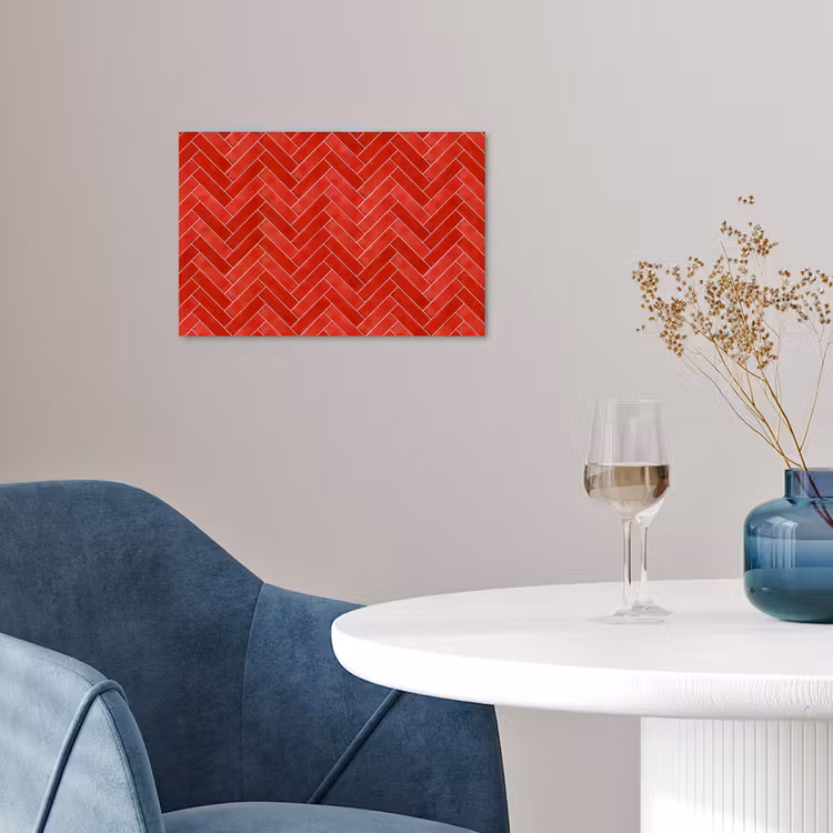 Visgraat - Tegel - Rood poster papier klein 62 -sfeer3