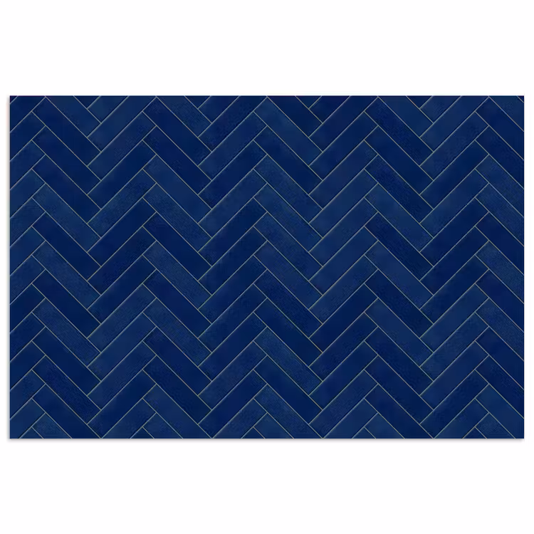Visgraat - Wandtegel - Donkerblauw - Navy Blue poster papier klein 62 -3d