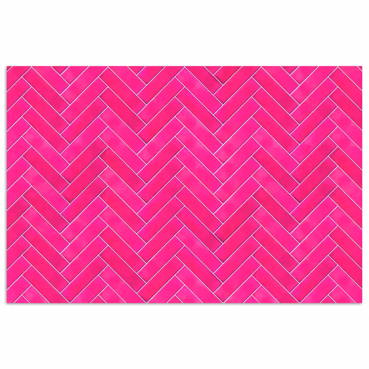 Visgraat - Wandtegel - Fuchsia - Roze poster papier klein 62 -3d