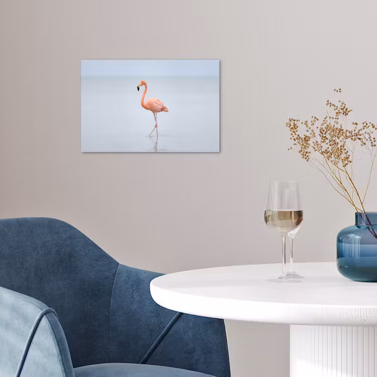 Flamingo - Zee - Roze poster papier klein -sfeer3