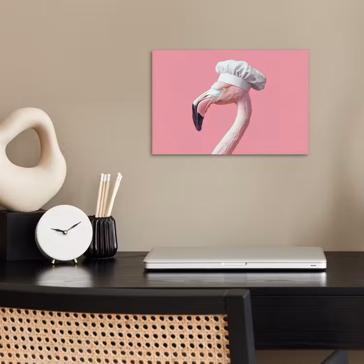 Flamingo - Roze - Koksmuts - Vogel poster papier klein -sfeer1