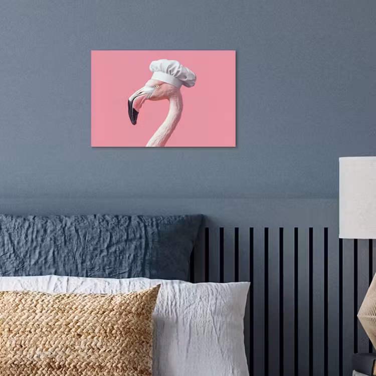 Flamingo - Roze - Koksmuts - Vogel poster papier klein -sfeer2