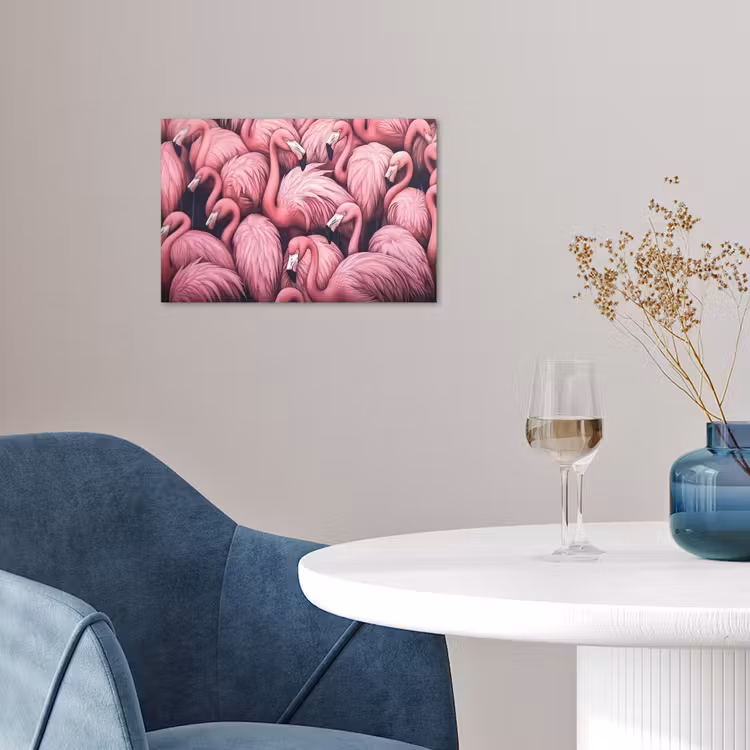 Flamingo - Roze - Dieren poster papier klein -sfeer3