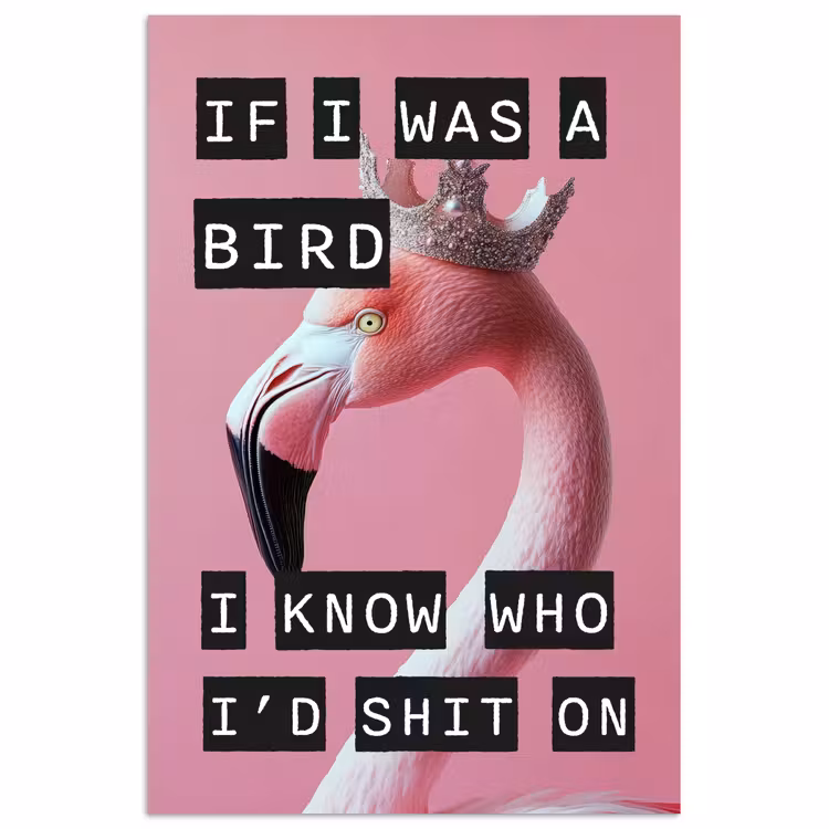 Flamingo - Roze - Vogel - Decoratie poster papier klein -3d
