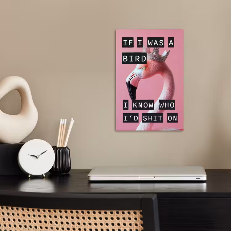 Flamingo - Roze - Vogel - Decoratie poster papier klein -sfeer1