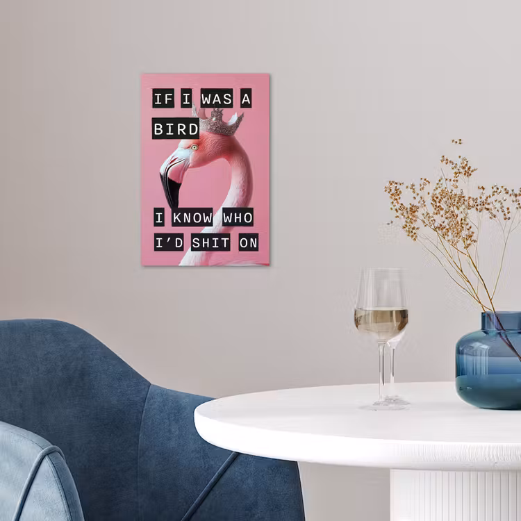 Flamingo - Roze - Vogel - Decoratie poster papier klein -sfeer3