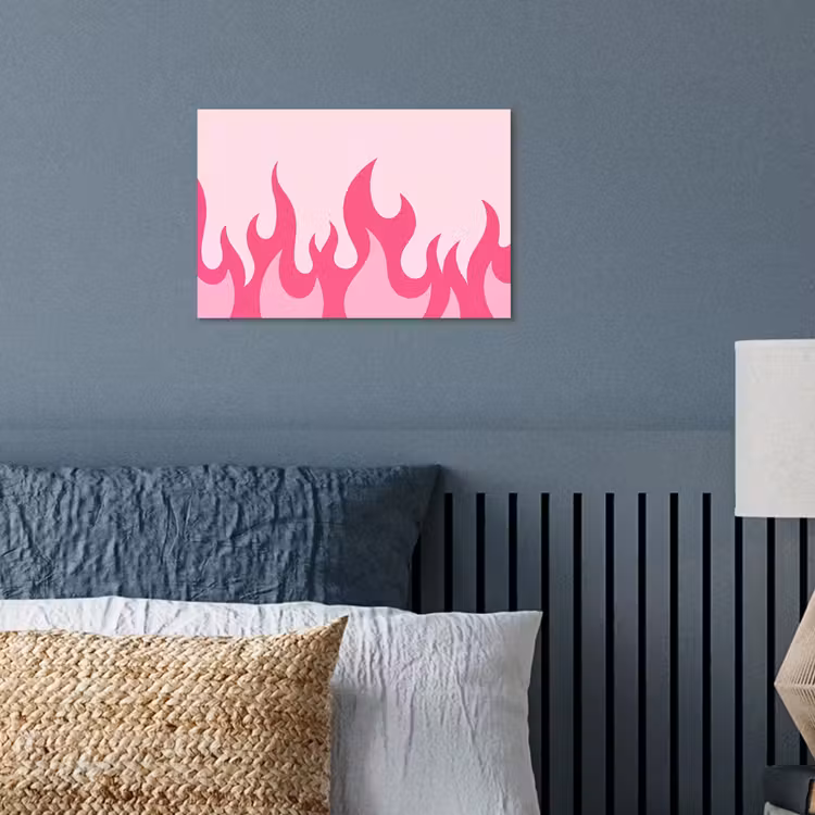 Vlammen - Patroon - Abstract - Modern - Roze poster papier klein -sfeer2