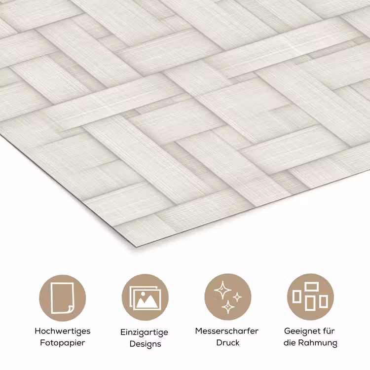 Vlechtwerk - Banen - Beige poster papier klein 62 -tcloseup_DE