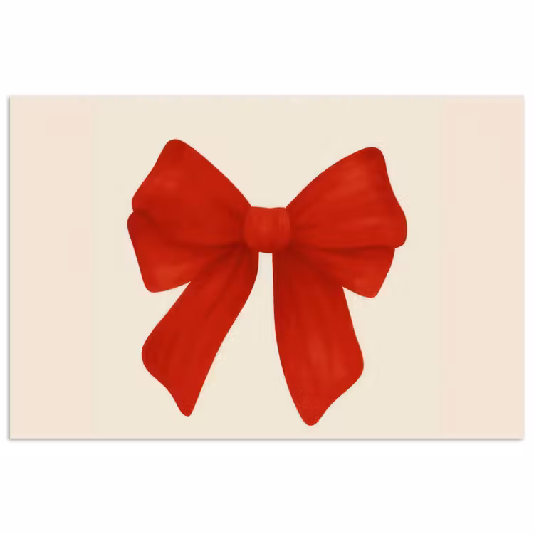Strik - Symmetrisch - Rood - Lint poster papier klein -3d