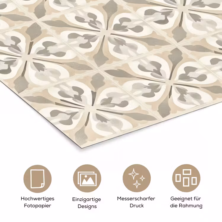 Tegel - Motief - Beige poster papier klein 62 -tcloseup_DE