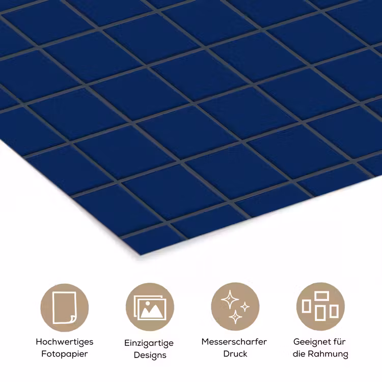 Tegel - Patroon - Blauw poster papier klein 62 -tcloseup_DE