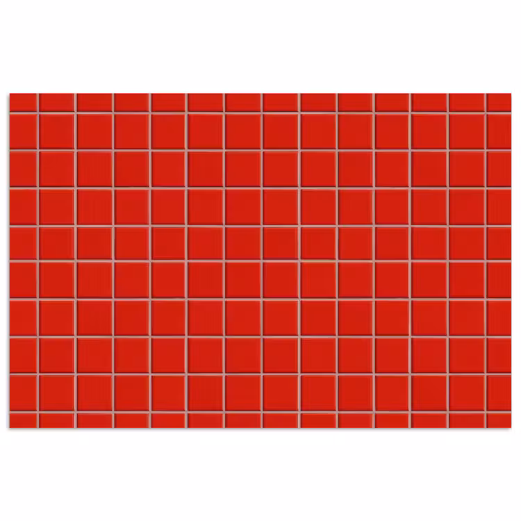 Tegel - Patroon - Kersen - Rood poster papier klein 62 -3d