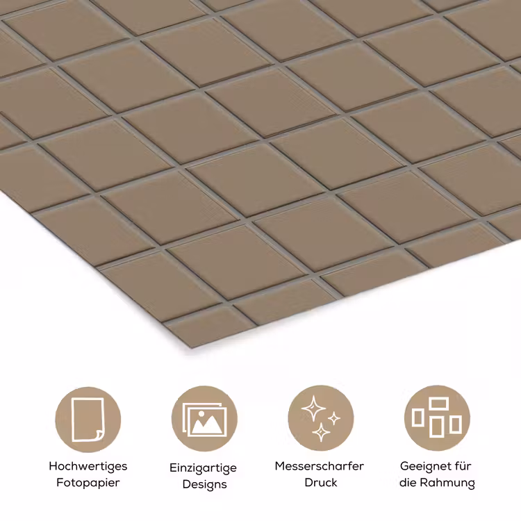 Tegel - Patroon - Taupe poster papier klein 62 -tcloseup_DE