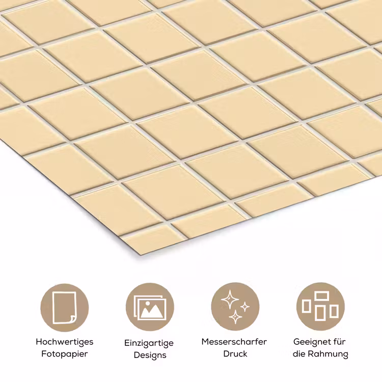 Tegels - Patroon - Crème poster papier klein 62 -tcloseup_DE