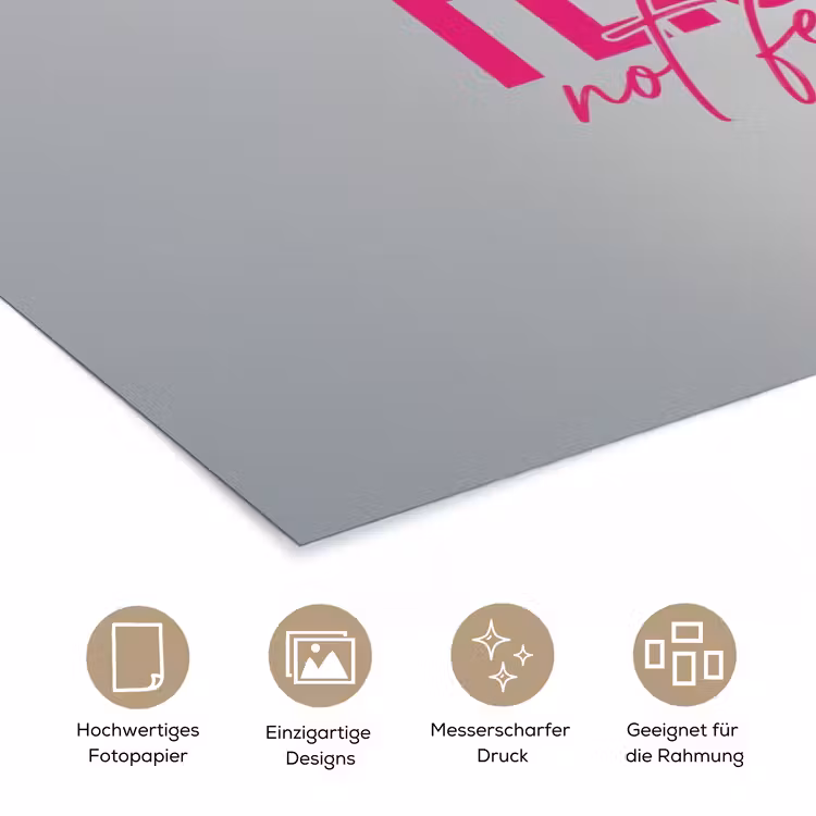 Catch flights not feelings - Vliegtuig - Roze poster papier klein -tcloseup_DE