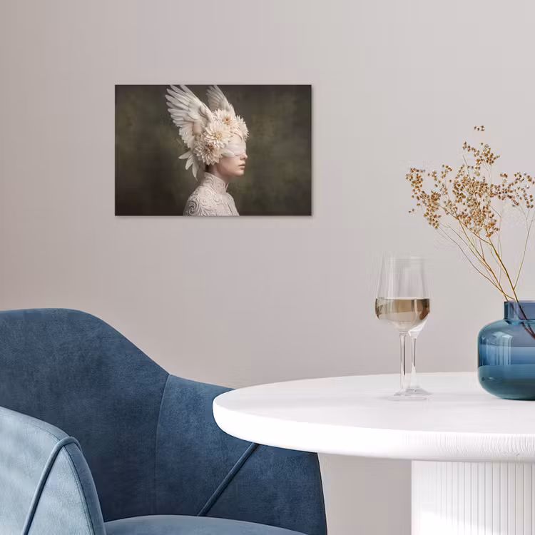Vleugels - Vrouw - Wit poster papier klein -sfeer3