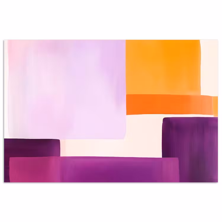 Vlakken - Abstract - Rechthoekig - Oranje poster papier klein -3d