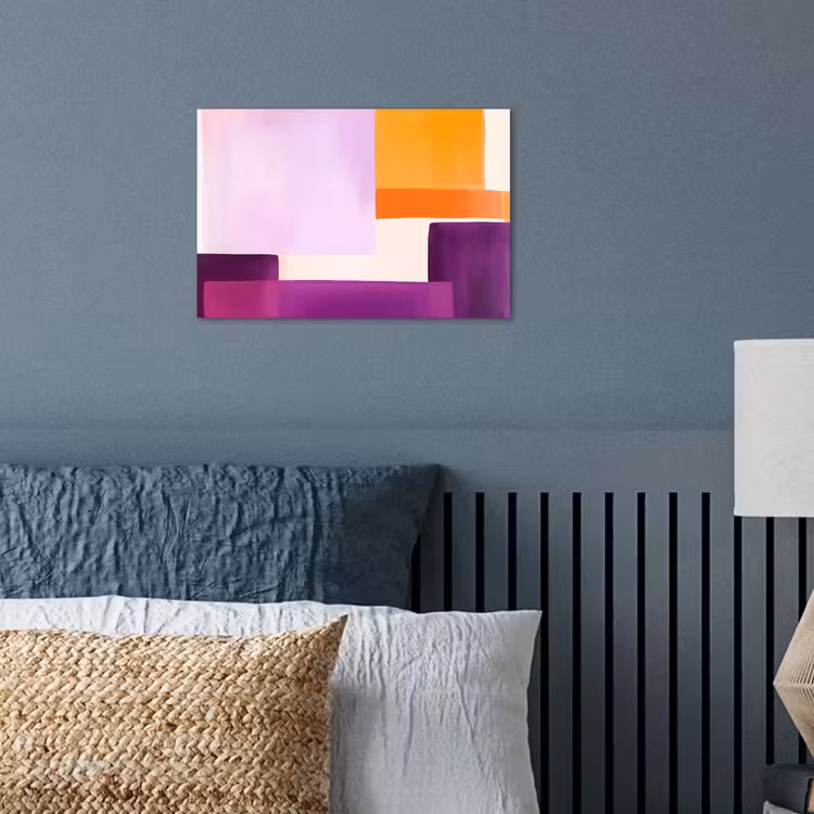 Vlakken - Abstract - Rechthoekig - Oranje poster papier klein -sfeer2
