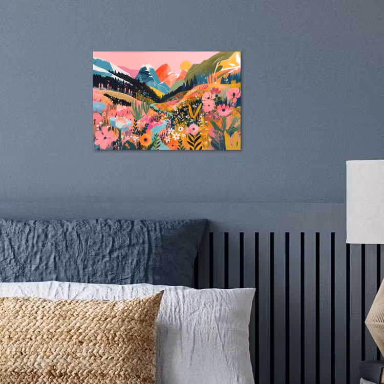 Rivier - Diepte - Bloemen poster papier klein -sfeer2