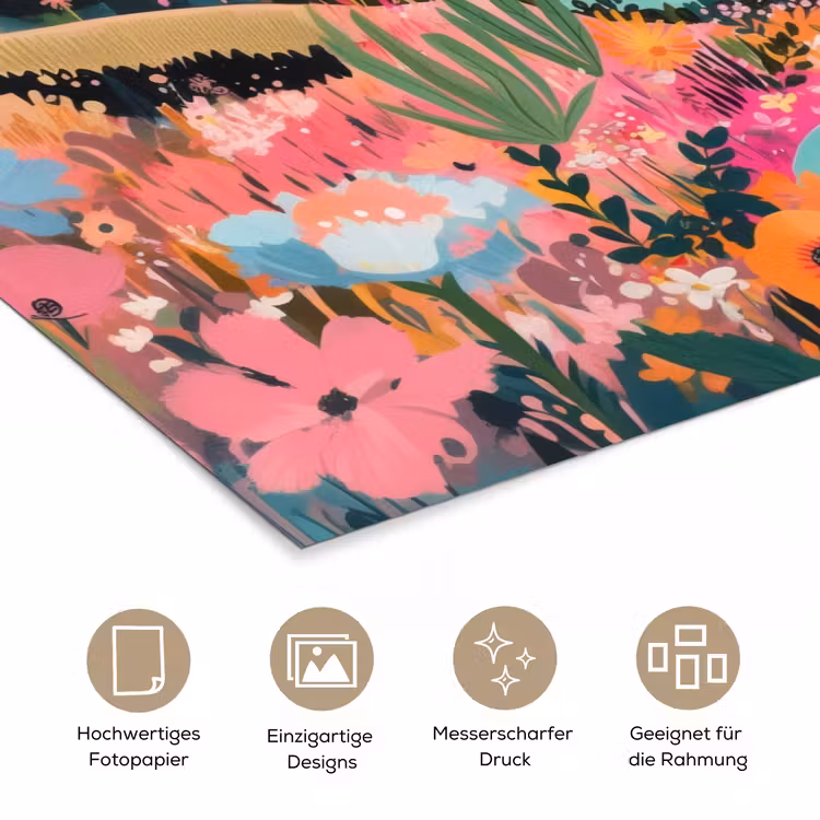 Rivier - Diepte - Bloemen poster papier klein -tcloseup_DE