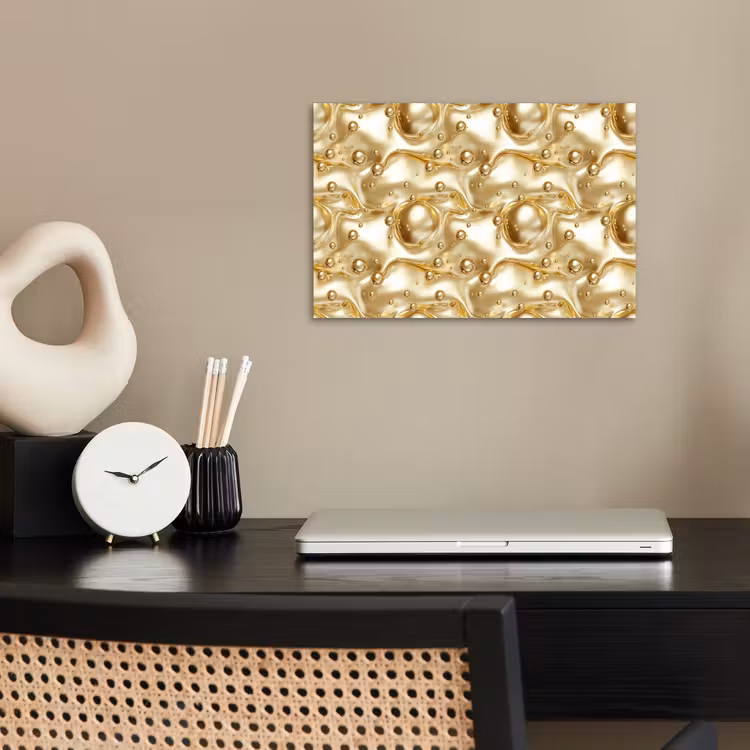 Vloeibaar - Druppels - Goud poster papier klein 62 -sfeer1