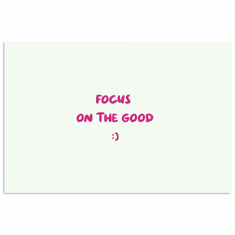 Focus - Beige - Roze - Smiley poster papier klein -3d