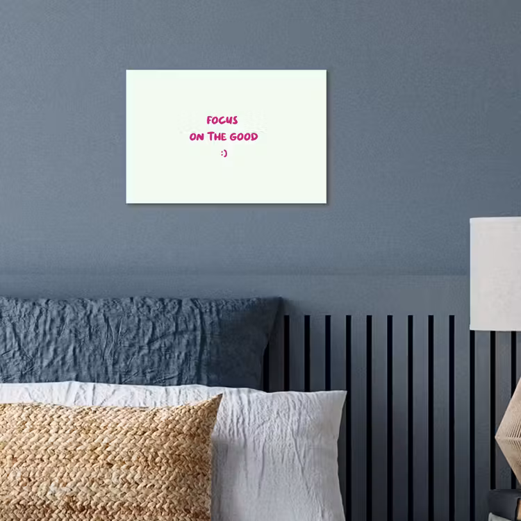 Focus - Beige - Roze - Smiley poster papier klein -sfeer2