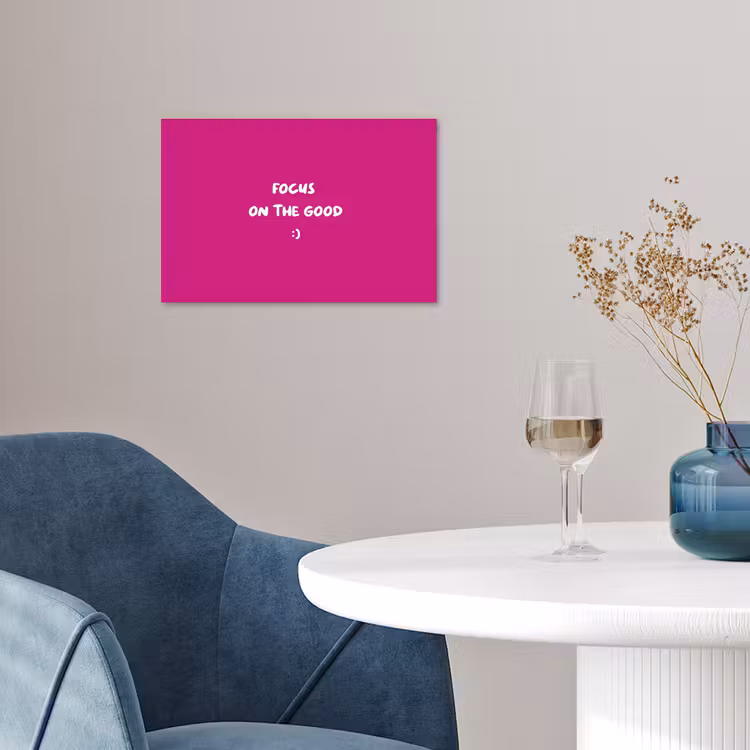 Focus - Smiley - Roze poster papier klein -sfeer3