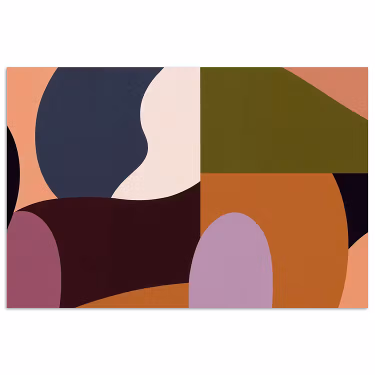 Vormen - Abstract - Kleuren - Vierkant poster papier klein -3d