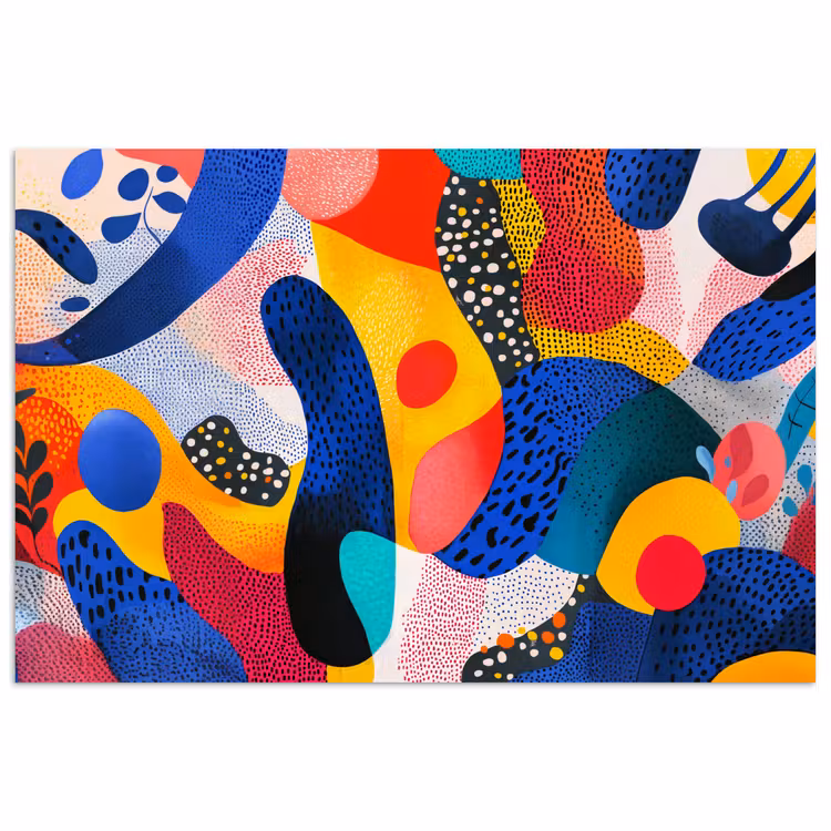 Vormen - Abstract - Stippels - Blauw poster papier klein -3d