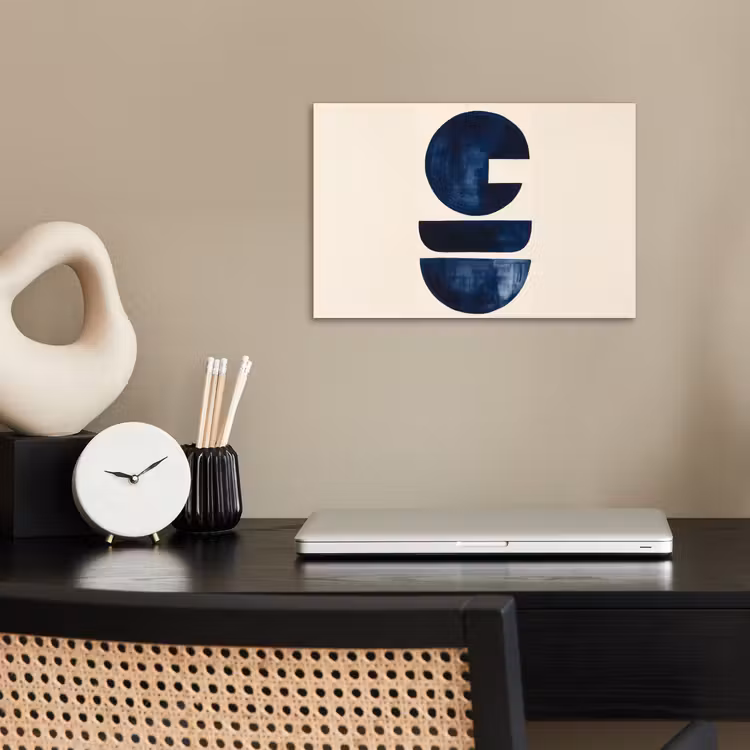 Vormen - Blauw - Abstract poster papier klein -sfeer1