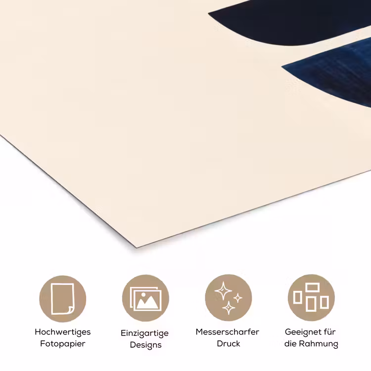 Vormen - Blauw - Abstract poster papier klein -tcloseup_DE