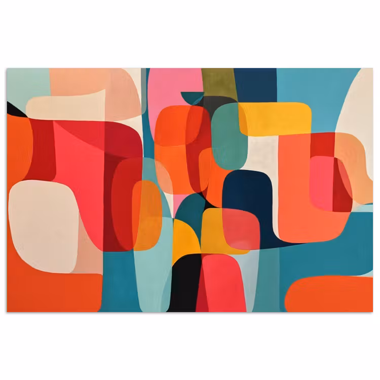 Vormen - Kleurrijk - Abstract - Vlakken poster papier klein -3d