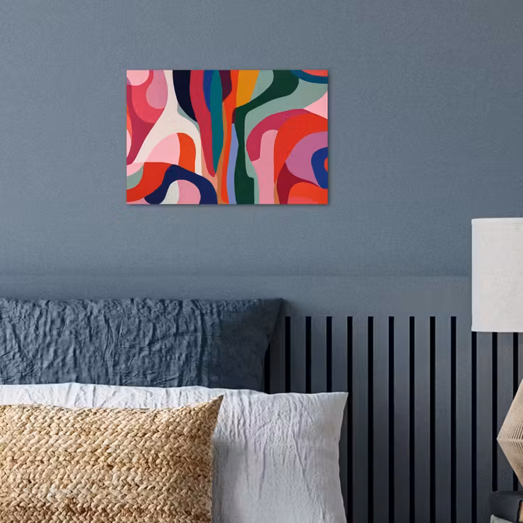 Vormen - Bochten - Kleurrijk - Abstract poster papier klein -sfeer2