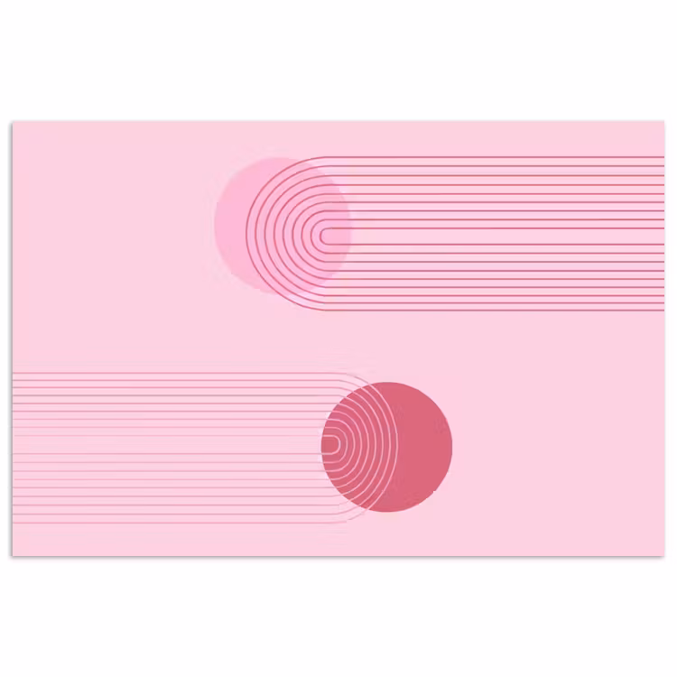 Vormen - Lijnen - Minimalistisch - Roze poster papier klein -3d