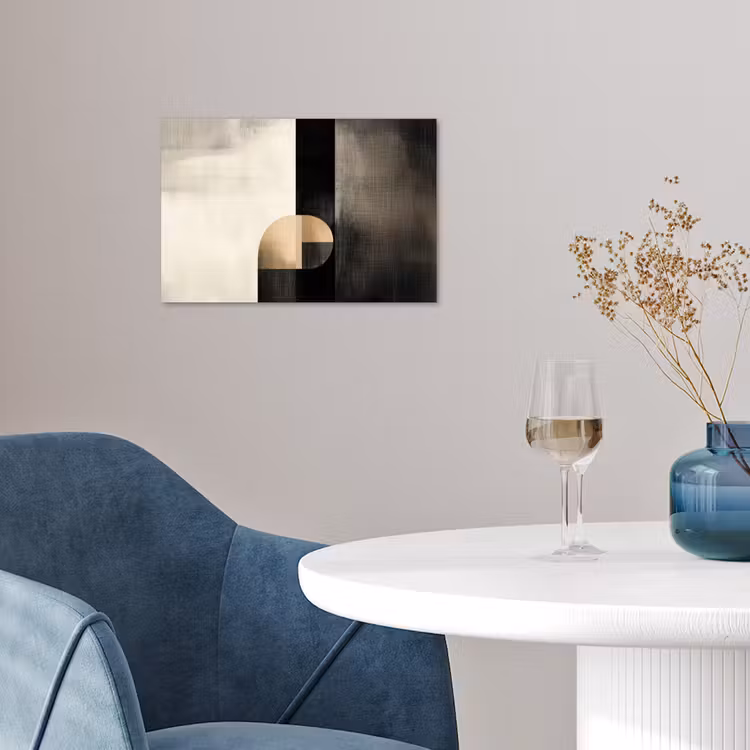 Vormen - Modern - Zwart poster papier klein -sfeer3