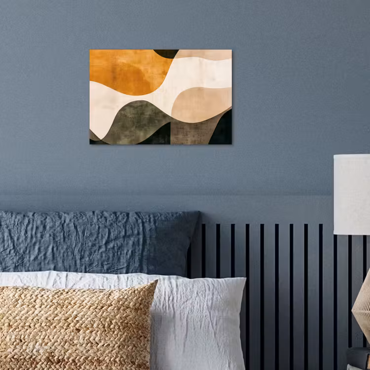 Vormen - Okergeel - Abstract poster papier klein -sfeer2