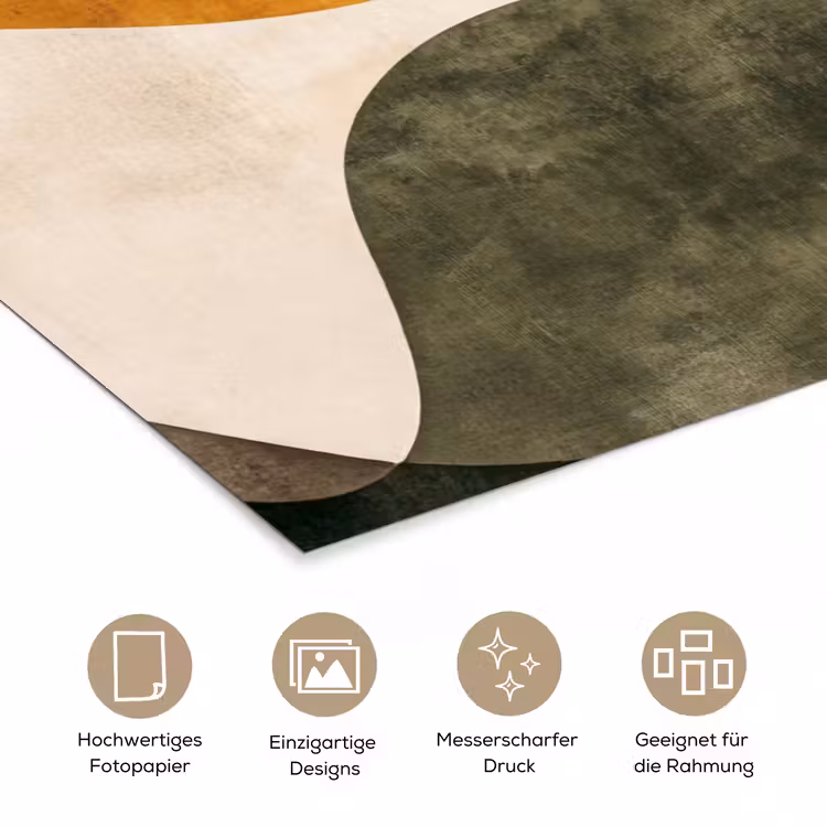 Vormen - Okergeel - Abstract poster papier klein -tcloseup_DE