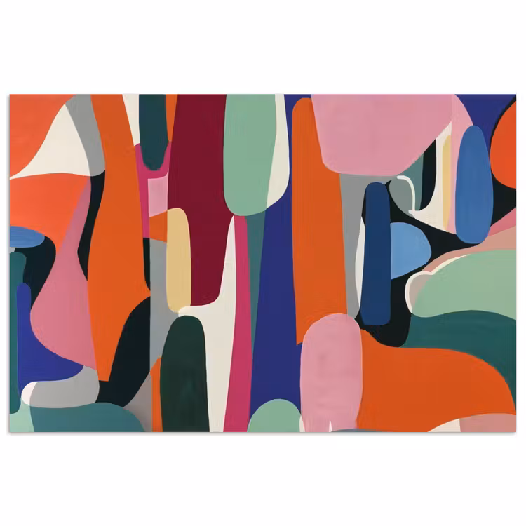 Vormen - Ritmisch - Kleuren - Abstract poster papier klein -3d