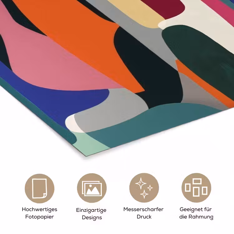 Vormen - Ritmisch - Kleuren - Abstract poster papier klein -tcloseup_DE