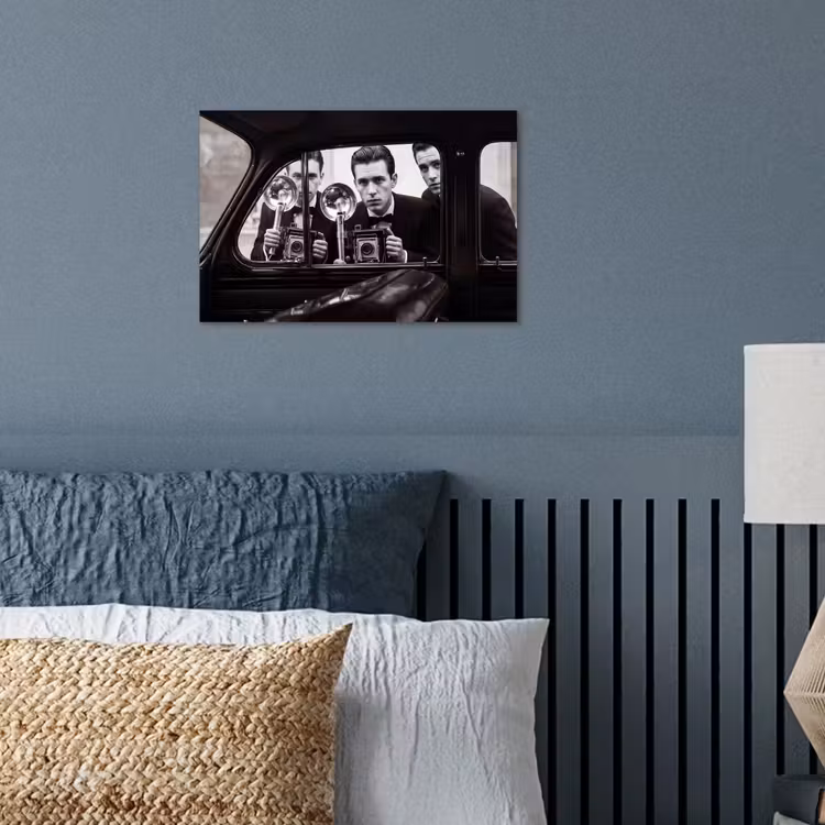 Fotograaf - Camera - Vintage - Journalistiek - Zwart-wit poster papier klein -sfeer2