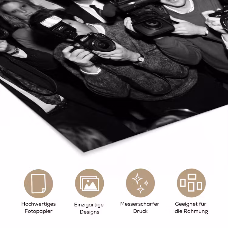 Fotografen - Menigte - Flitsers - Journalistiek poster papier klein -tcloseup_DE
