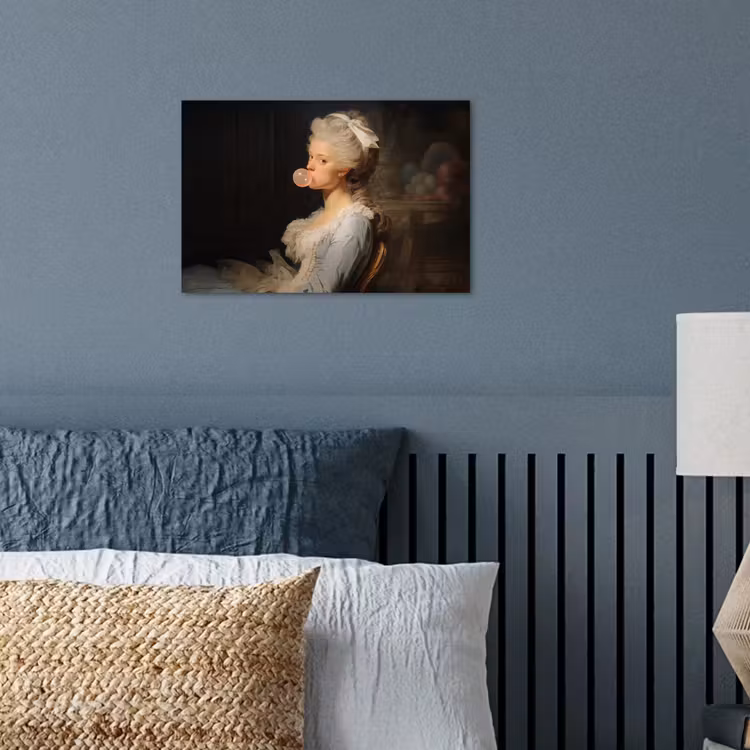 Vrouw - Barokjurk - Kauwgom poster papier klein -sfeer2