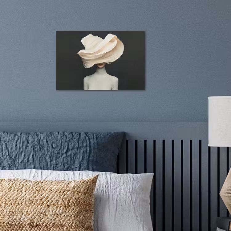 Vrouw - Beige - hoed poster papier klein -sfeer2