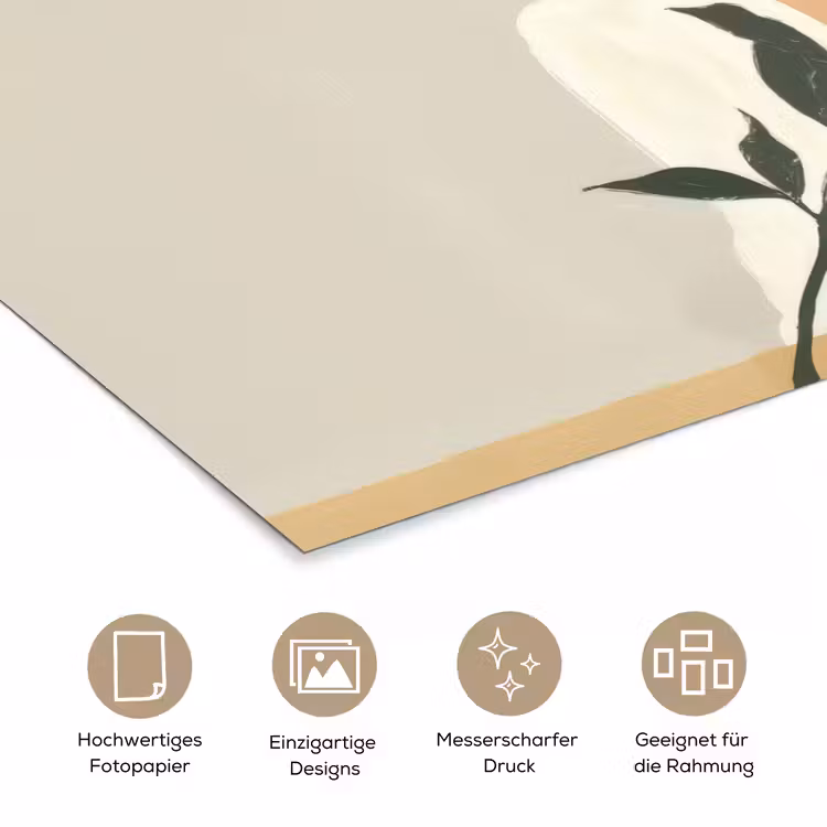 Vrouw - Bloem - Geel - Minimalistisch poster papier klein -tcloseup_DE